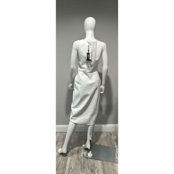 Chiara boni La Petite Robe Audrine White Ruched Cutout Bodycon Dress Size 12 NWT - Picture 8 of 10
